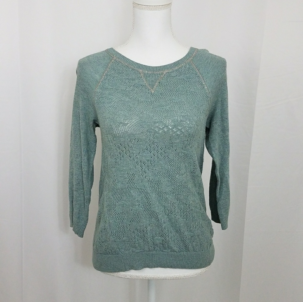 Anthro Moth Teal Sweater Size S - Picture 1 of 8